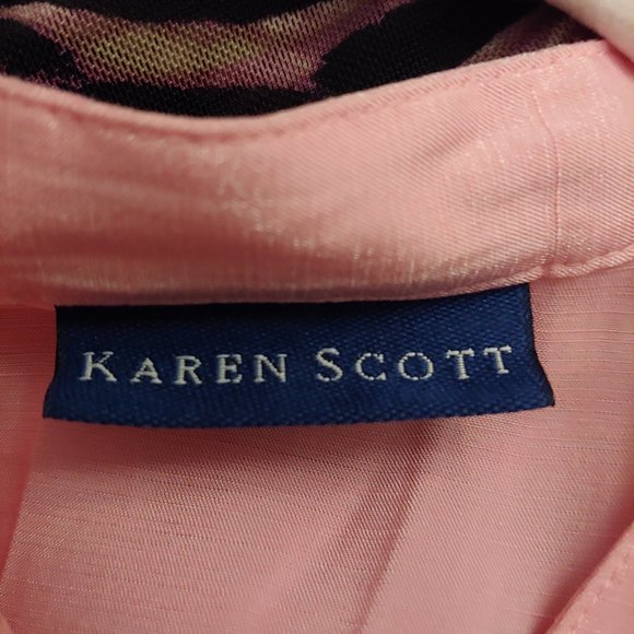 Lot of 3 Karen Scott button pink, lilac, chartreuse shimmer tops size Large NWOT - Picture 11 of 12